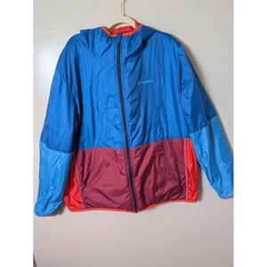 Cotopaxi Men's Size‎ L Hooded Windbreaker Jacket Colorblock Blue Red Orange